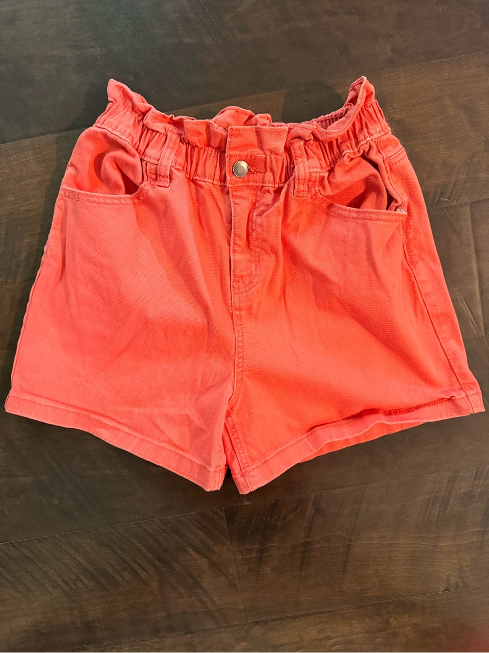 Coral Pink High Waist Paperbag Shorts Size 4